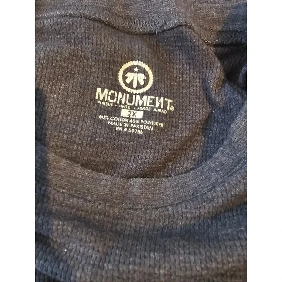 George Men's 2XL Thermal Burgundy Black Tan Waffle Knit Long Sleeve Shirts Lot 5 - Picture 4 of 7